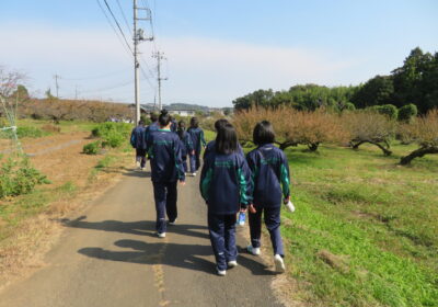 あともう少し！遠くに学校が見えてきました